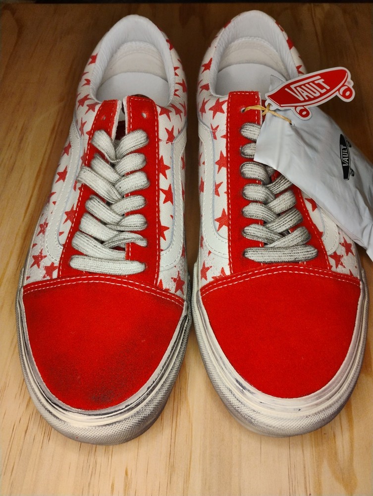 Vans X Bianca Chandon Old Skool VLT Stressed Red Stars Men's Size 9  Lux Goose