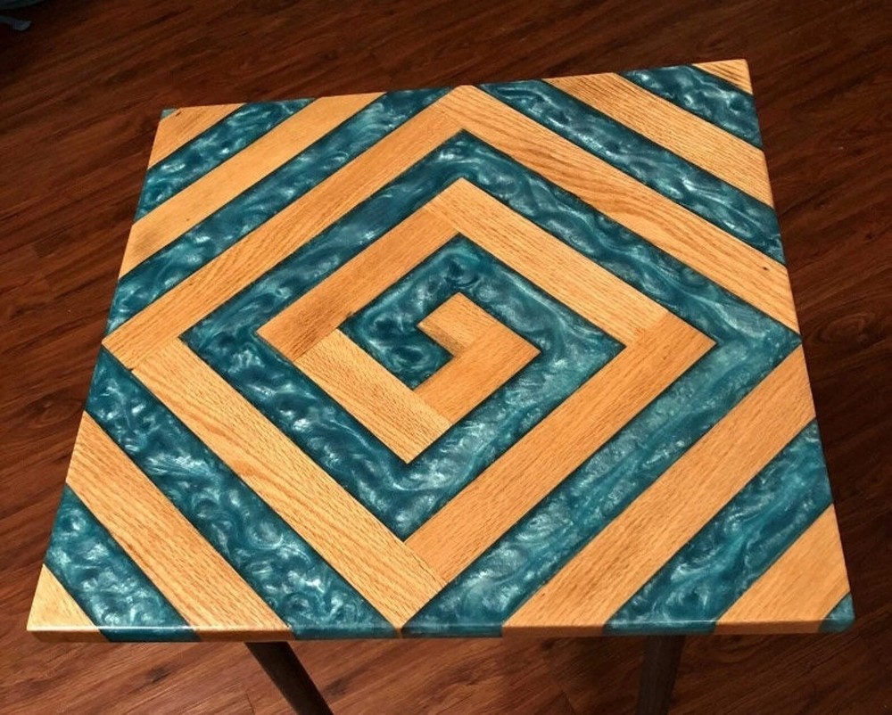 Resin River Table, Green Epoxy Table Top, Wooden Epoxy Coffee Table, Home Decors