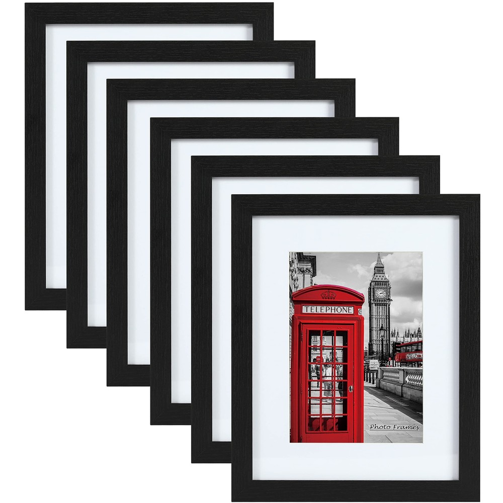 PEALSN 11x14 Picture Frame Set of 6, Display Pictures 8x10 with Mat or 11x14 ...