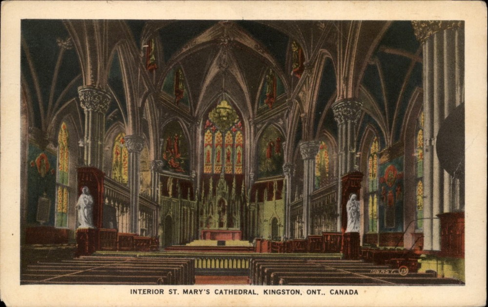 St Marys Cathedral Kingston Ontario Canada vintage postcard s179