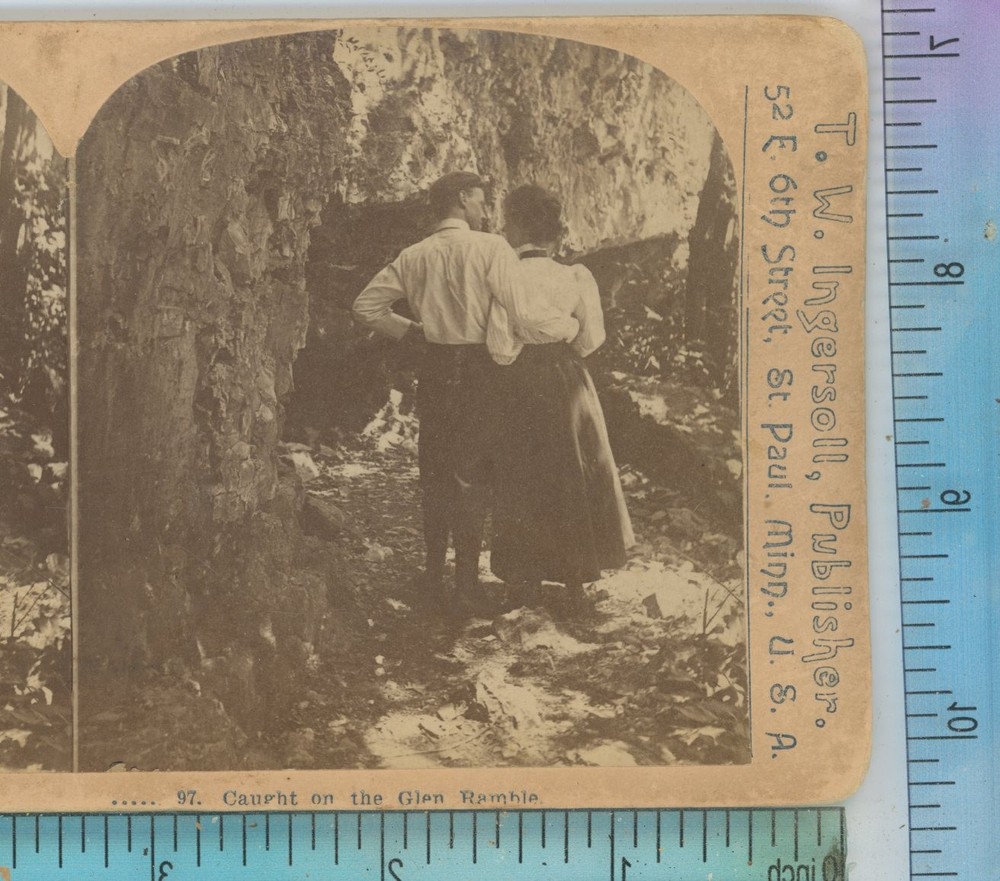 Caught on the Glen Ramble Romance Ingersoll Stereoview