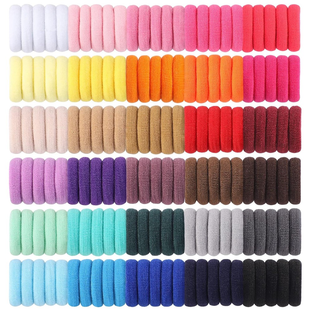 Jollybows 300pcs Multicolor 1-inch Elastic Baby Hair Ties for Girls