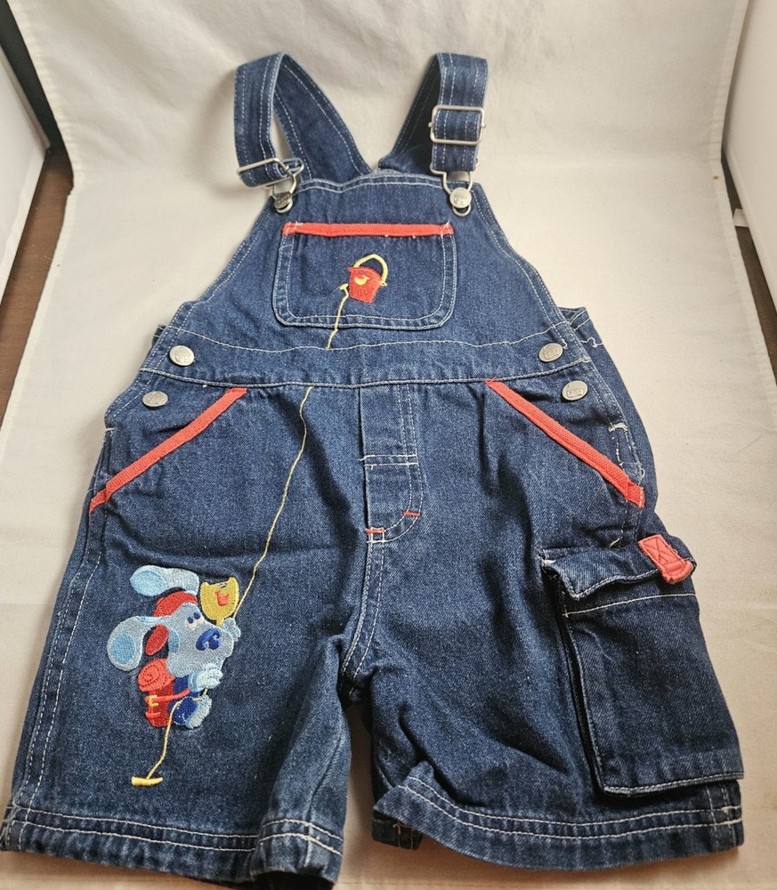 Vintage 90s Blue’s Clues And Friends Size 4T Embroidered Overall Shorts RARE