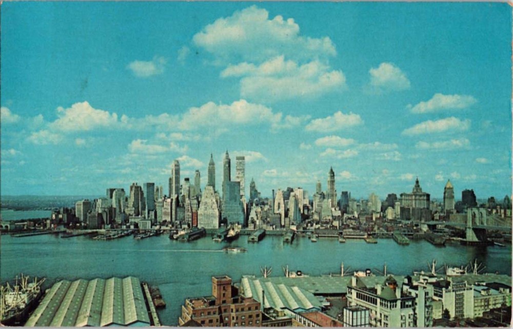 Pre-1980 BROOKLYN WATERFRONT BEHIND SKYLINE Brooklyn - New York City NY BB7604