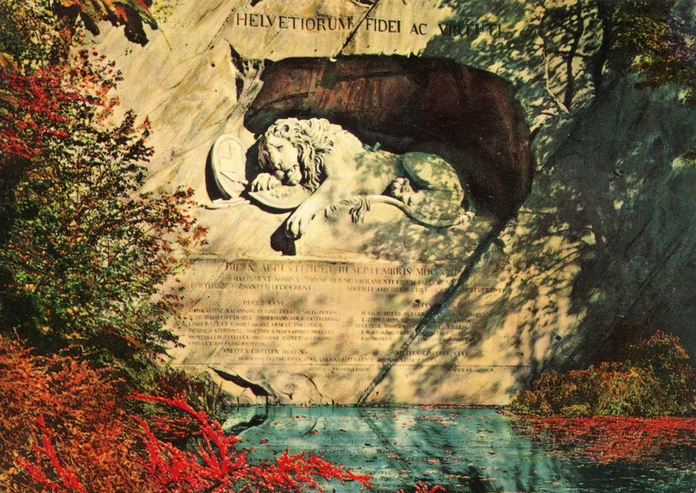 Lion's Monument, Lucerne, Switzerland, UNP, VG --POSTCARD