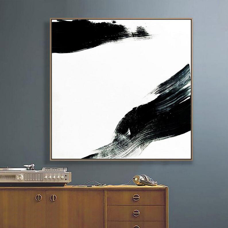 Abstract Painting Large Acrylic Canvas Wall Art Expressionism Minimal Modern