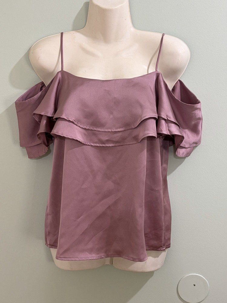 Sweet wanderer Pink Ruffle Off The Shoulder Top Size Small