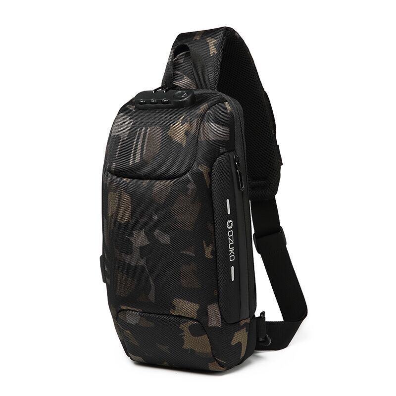 OZUKO- Crossbody Men Anti-theft Shoulder Waterproof Short Trip Chest Sling Bag