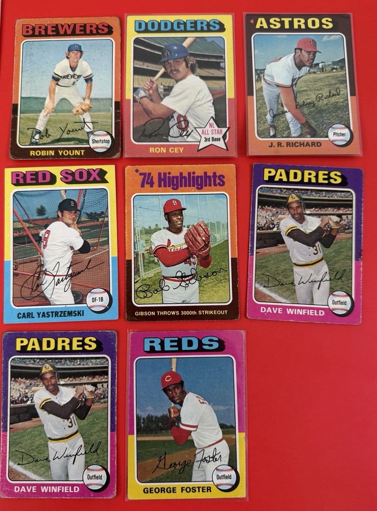 8 - 1975 Stars/HOF Topps Baseball Cards VG/EX