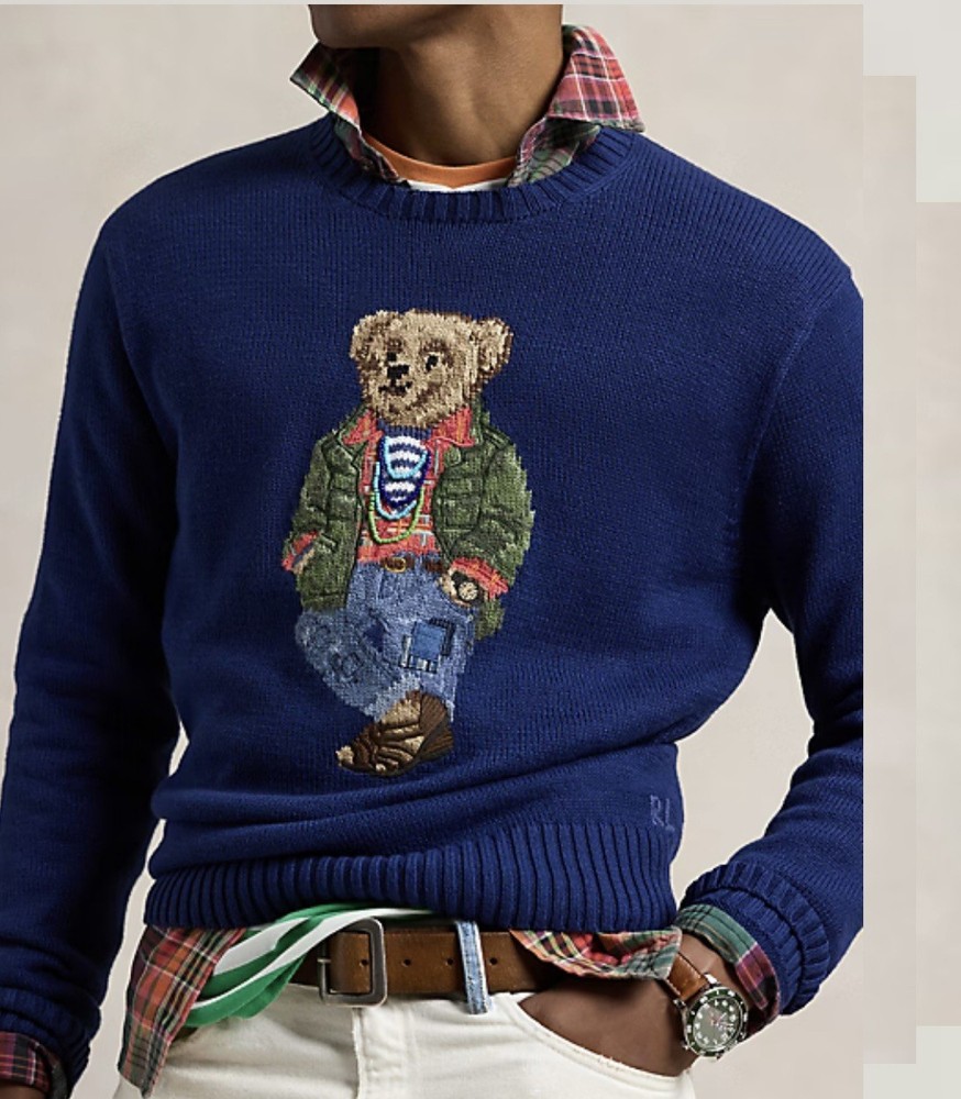 Ralph Lauren Polo Men's Blue Bear Sweater - L