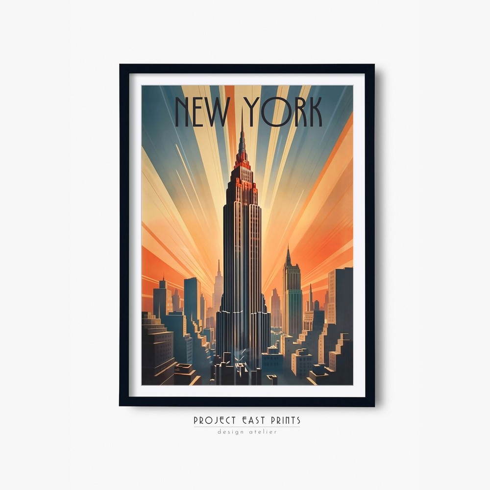 Travel Poster Wall Art Art Print New York Cityscape Instant
