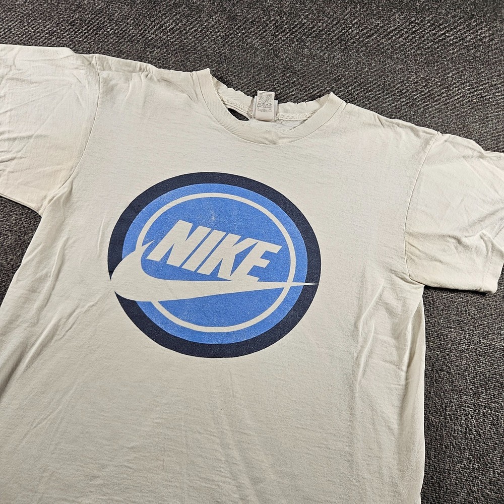 Vintage 90s Nike Swoosh Graphic T Shirt White Made In USA Size Large