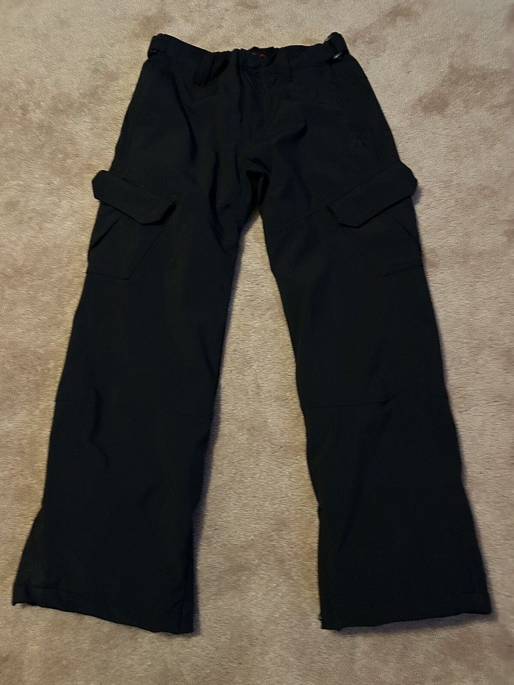 Gerry Snow Pants Mens Medium Black Cargo Fleece Lined Snowboard Ski Pockets Warm