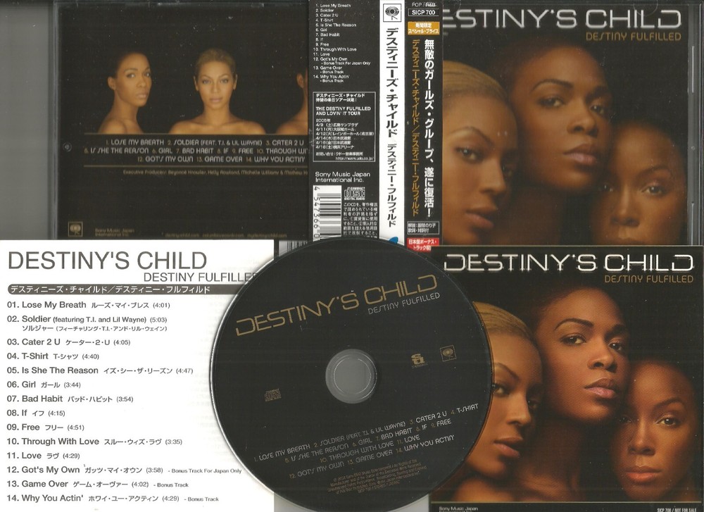 Beyonce DESTINY’S CHILD Fulfilled 3 BONUS w/UNRELEASED & STICKER JAPAN PRESS CD