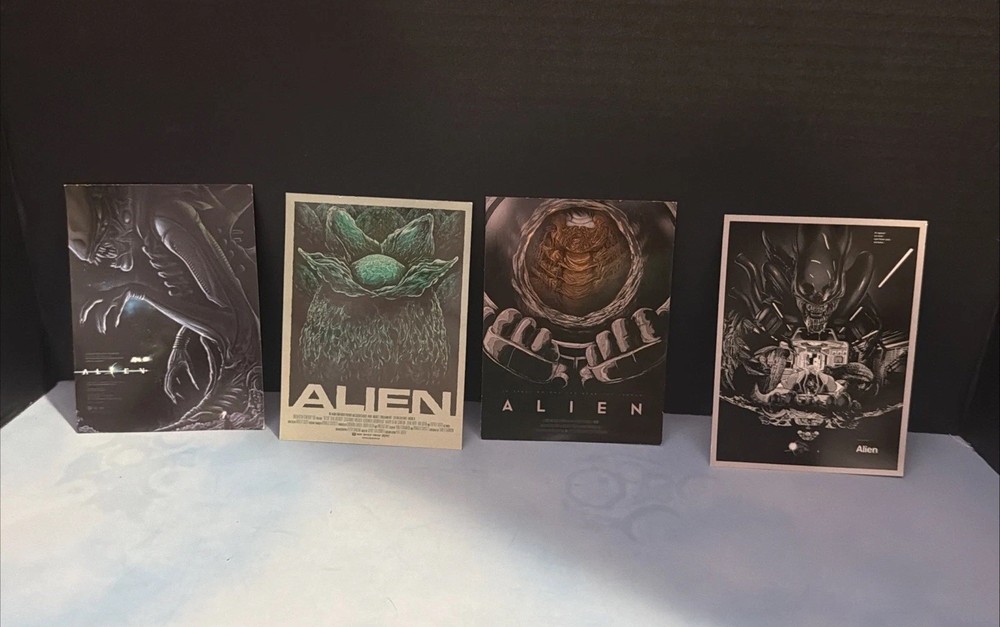 Alien 35th anniversary movie merch 4 art card set Xenomorph