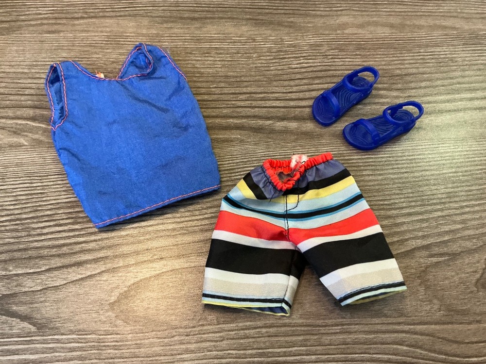 Mattel Barbie Ken Doll Clothes Shirt Shorts Swimsuit Shoes Set Lot