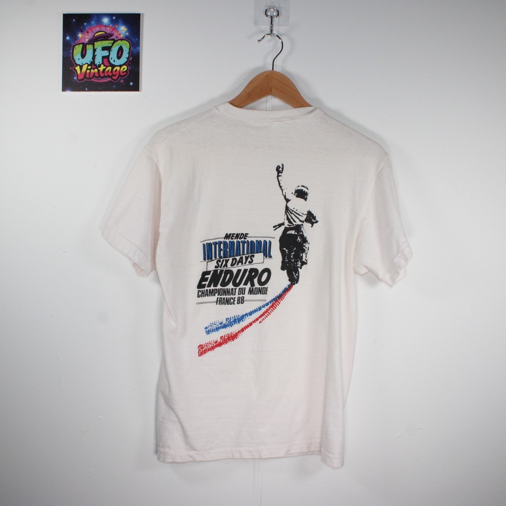 Vintage Mende Endurance Cycling T Shirt 1988 80s Men S White 90s Single Stitch
