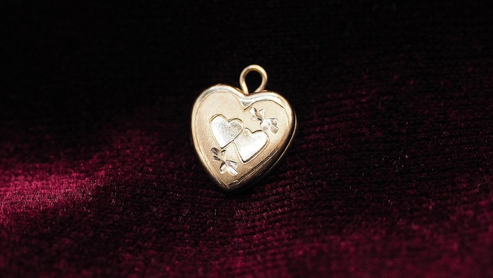 Vintage - PPC - 14K Yellow Gold Filled - Tiny Hearts Locket Pendant/ Charm