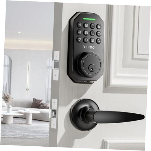 Smart Keyless Entry Deadbolt Lock with Handle for Front Door