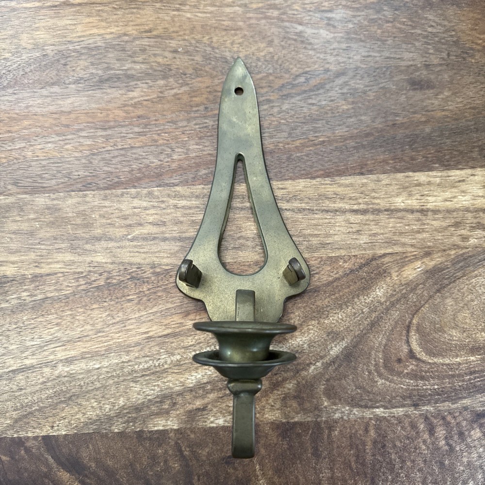 Vintage Brass Candle Wall Sconce Candle Holder With Plate Holder