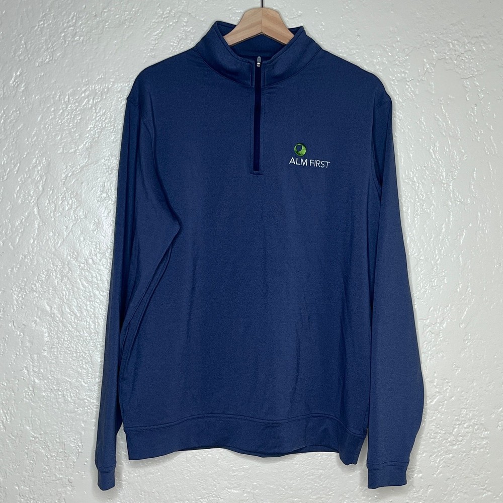 Peter Millar Perth Quarter Zip Performance Pullover Golf Stretch Men Gray Large