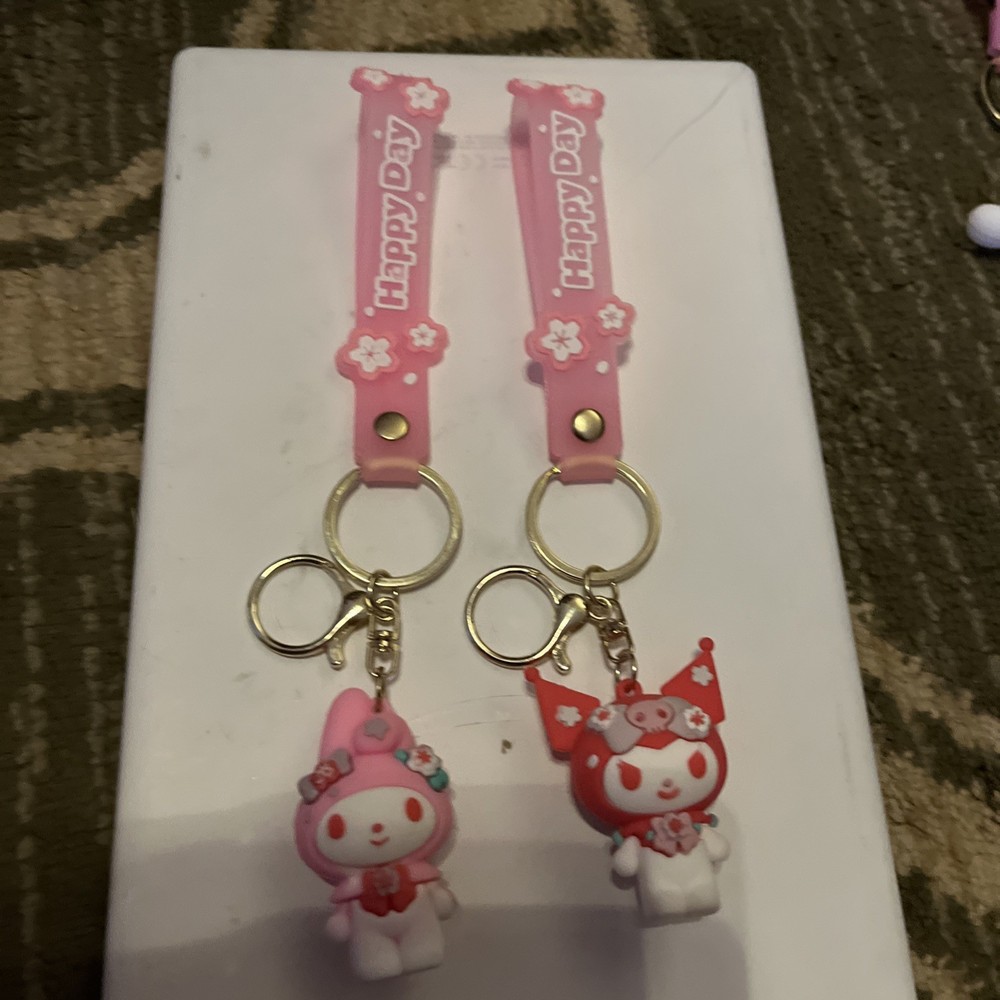 Sanrio Kuromi Silicone Keychain, Cute PVC Keyring