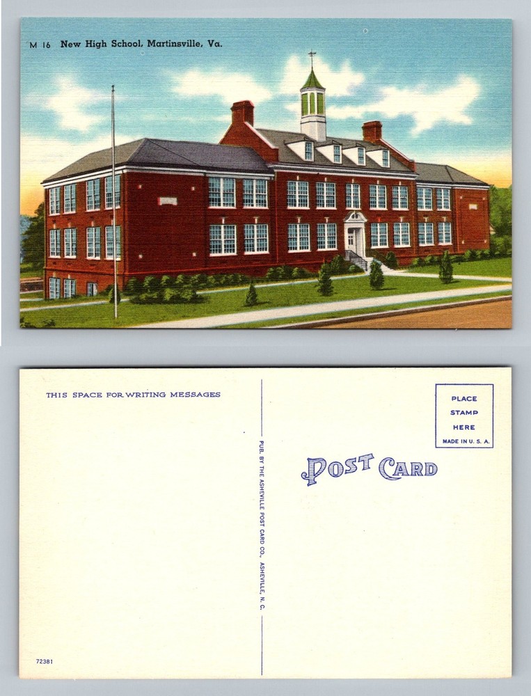 Martinsville, VA-Virginia, New High School Vintage Postcard