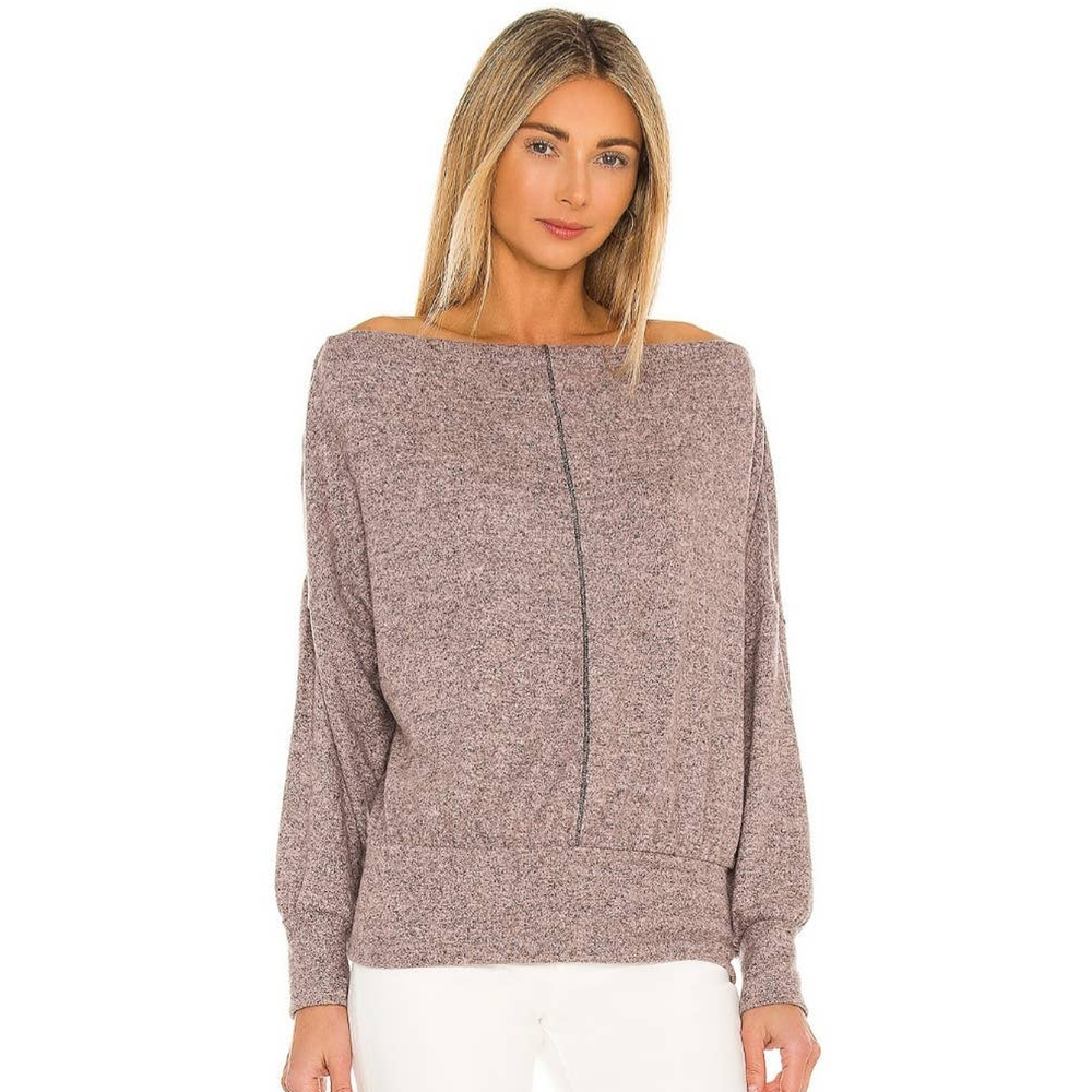 NEW Revolve Lovers + Friends Mauve Pink Boatneck Sweater Blouse Top Size M $128