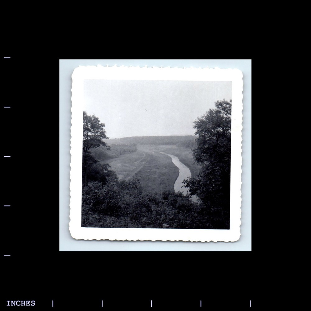 Old Square Photo MOUNTAIN LANDSCAPE RIVER TREES