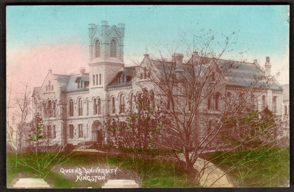 Canada KINGSTON Ontario 1910s Queens University Hand Colored Real Photo Postcard