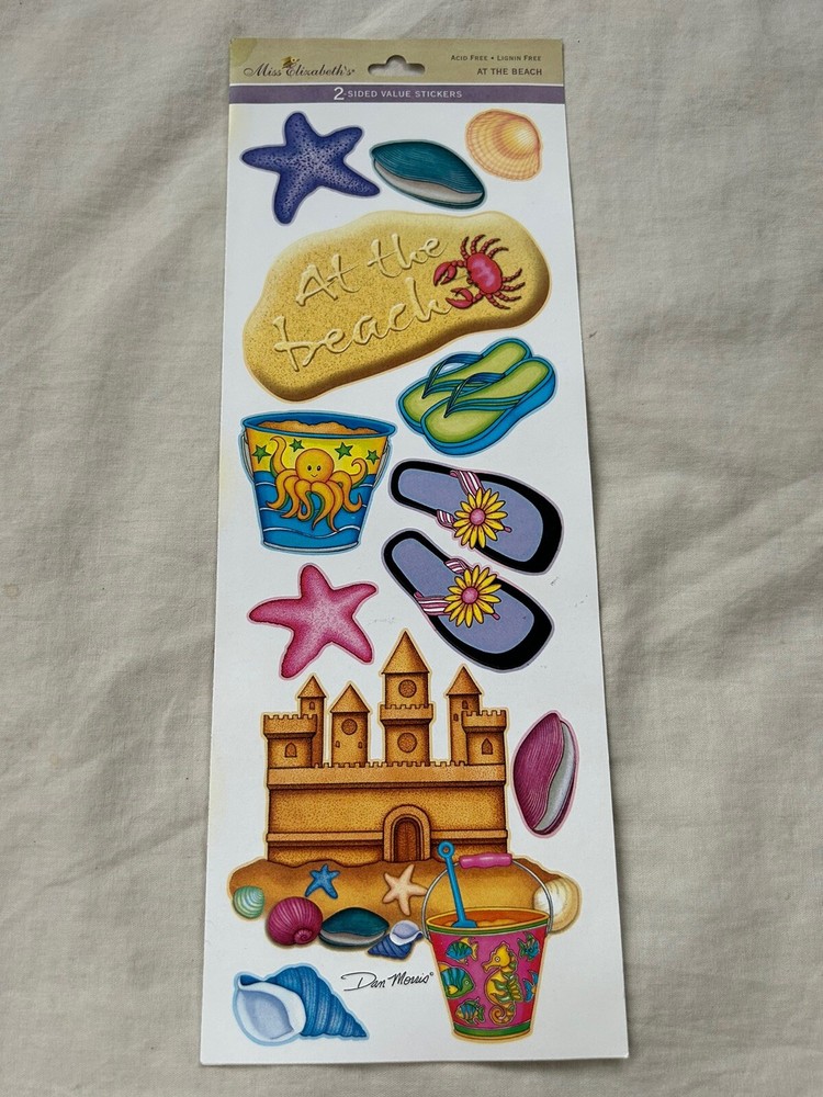 Miss Elizabeth's Acid Free Lignin Free At the Beach Stickers New in Package-image