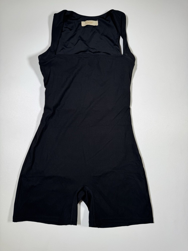 QINSEN Womens Strappy Square Neck Tank Top Tummy Control Bodycon With Bra Sz S