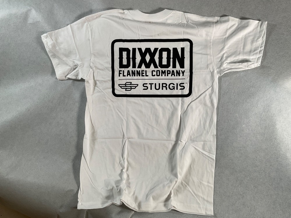 Dixxon Flannel Company White Sturgis Badge T-Shirt Men's Medium S/S  16-E