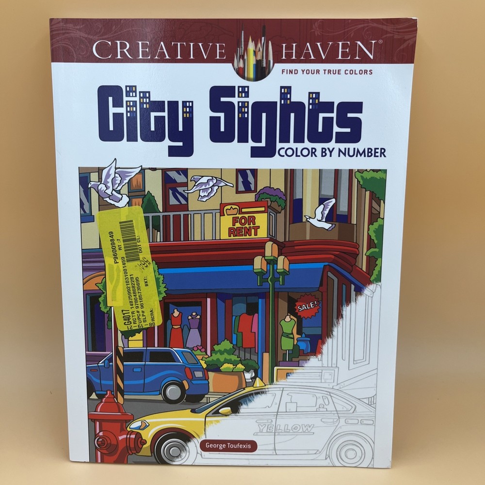 Creative Haven City Sights Color by Number Adult Coloring