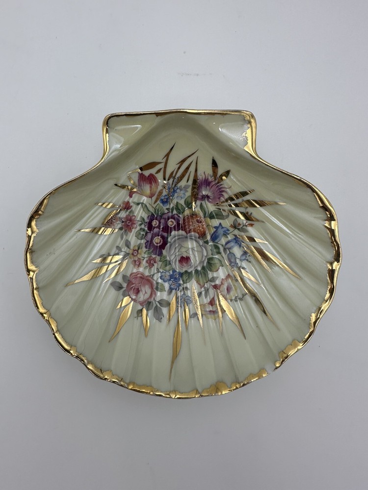 Vintage Limoges France Porcelain Clam Shell Trinket/Soap/ Dish