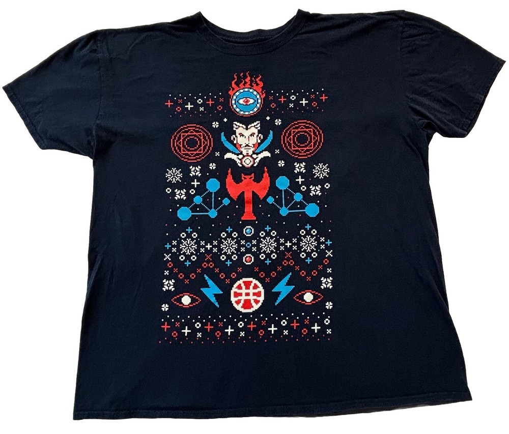 Marvel’s Dr. Strange Holiday Graphic T-Shirt Men’s 2XL Loot Crate Snowflake 2016