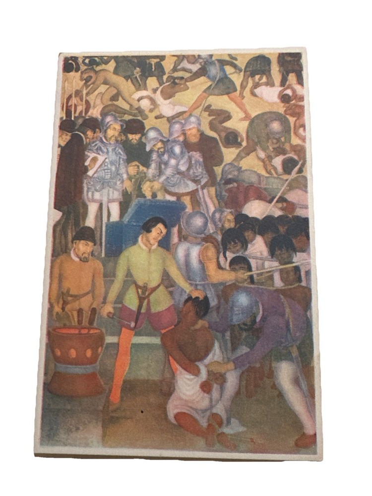 Vintage Post Card Mexico Diego Rivera Branding the Indians