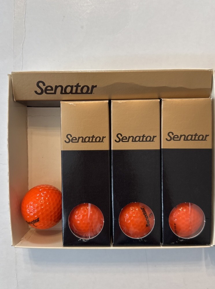 Vintage Senator Lady 3 Pack Golf Balls New In Package  Three Sets Orange