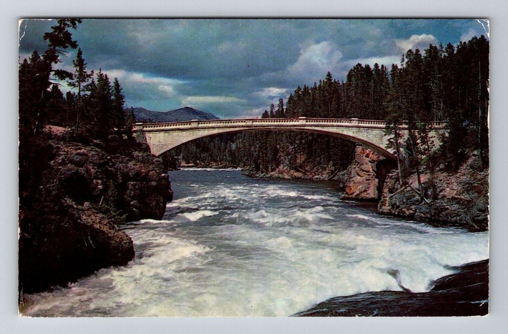 Yellowstone National Park WY-Wyoming, Chittenden Bridge, Vintage Postcard
