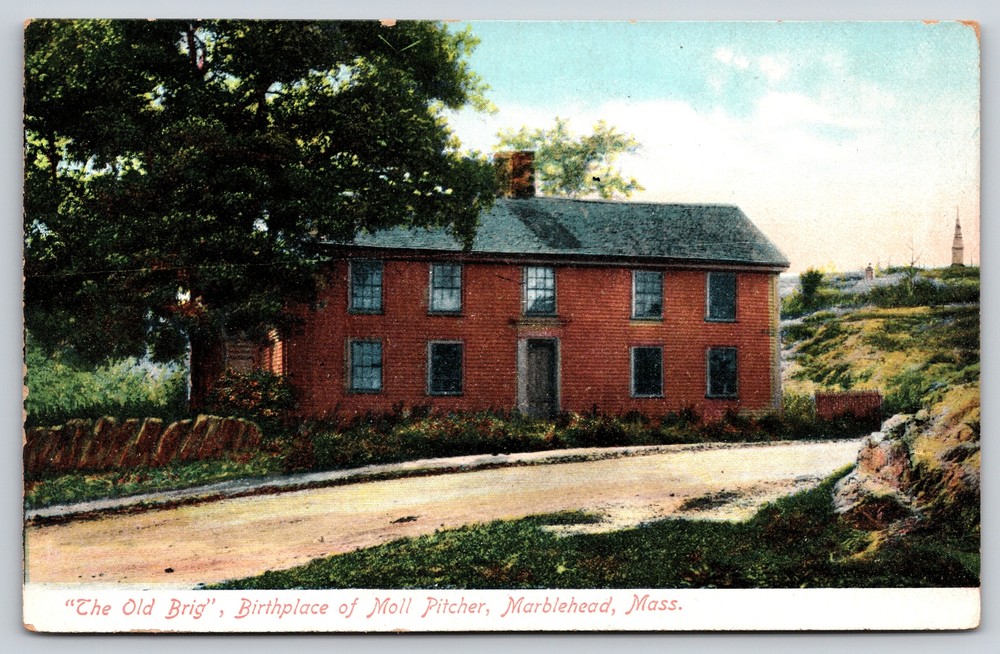 Marblehead Massachusetts~Old Brig Birthplace Moll Pitcher~Vintage Postcard