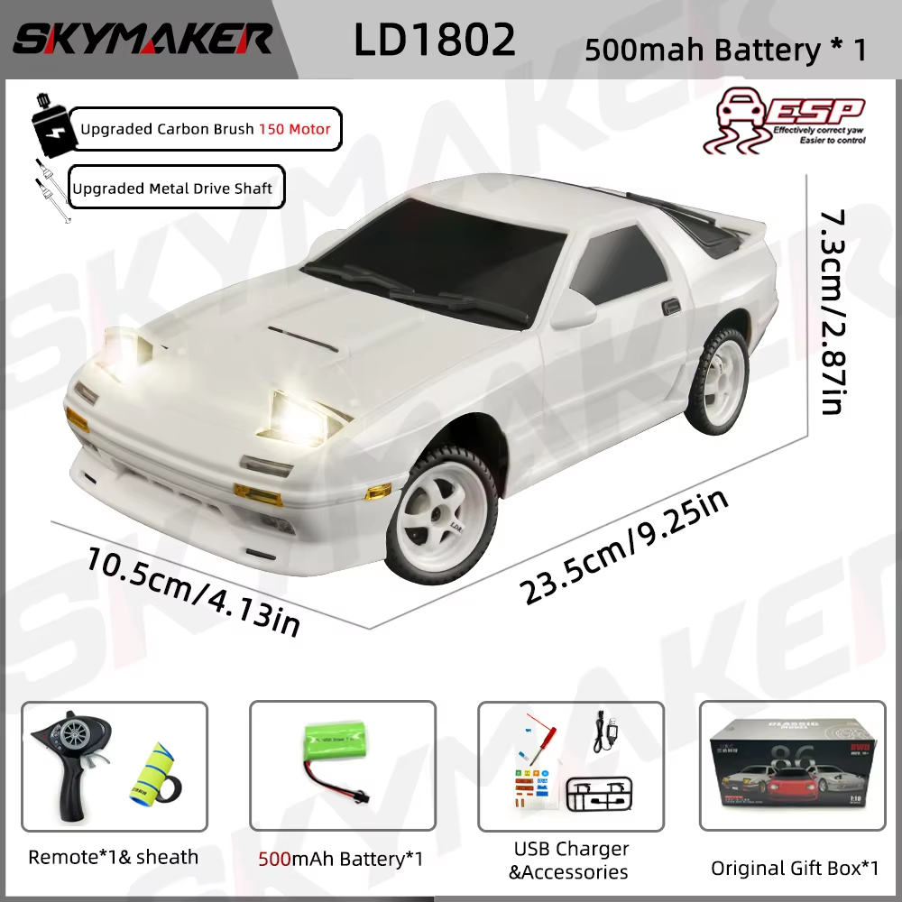 RC Drift Car 2.4G Remote Control ESP Gyroscope LED Mini RC Racing Car Toys Boys✅