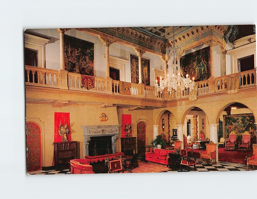 Postcard Great Hall John Ringling Residence Sarasota Florida USA