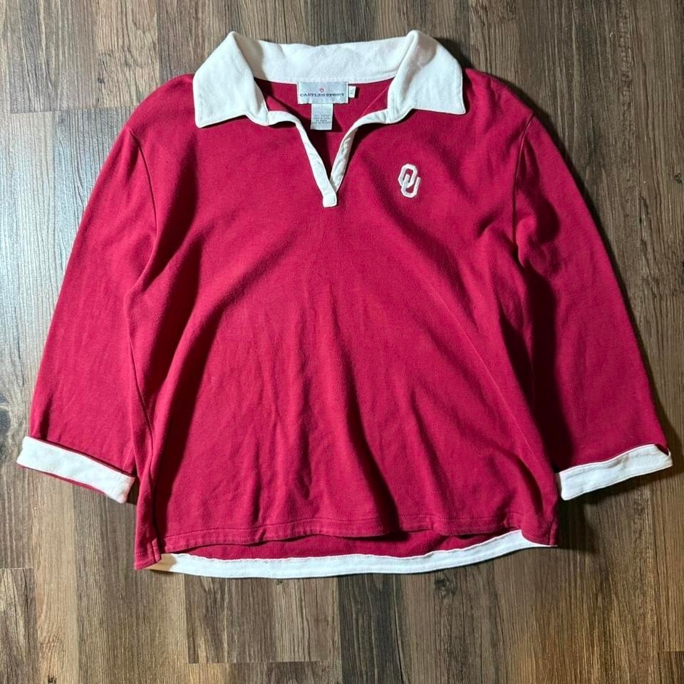 Castles Sport Oklahoma Sooners Red Polo Shirt Womens Extra Large XL College