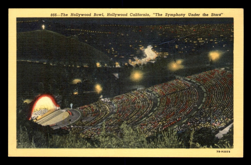 Hollywood Bowl California CA Symphony Under The Stars At Night Unp Postcard