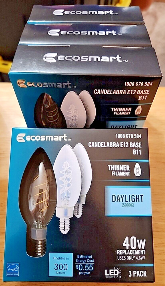 Case 40W Equivalent B11 Dimmable E12 Candelabra Fine Bendy Filament LED Daylight