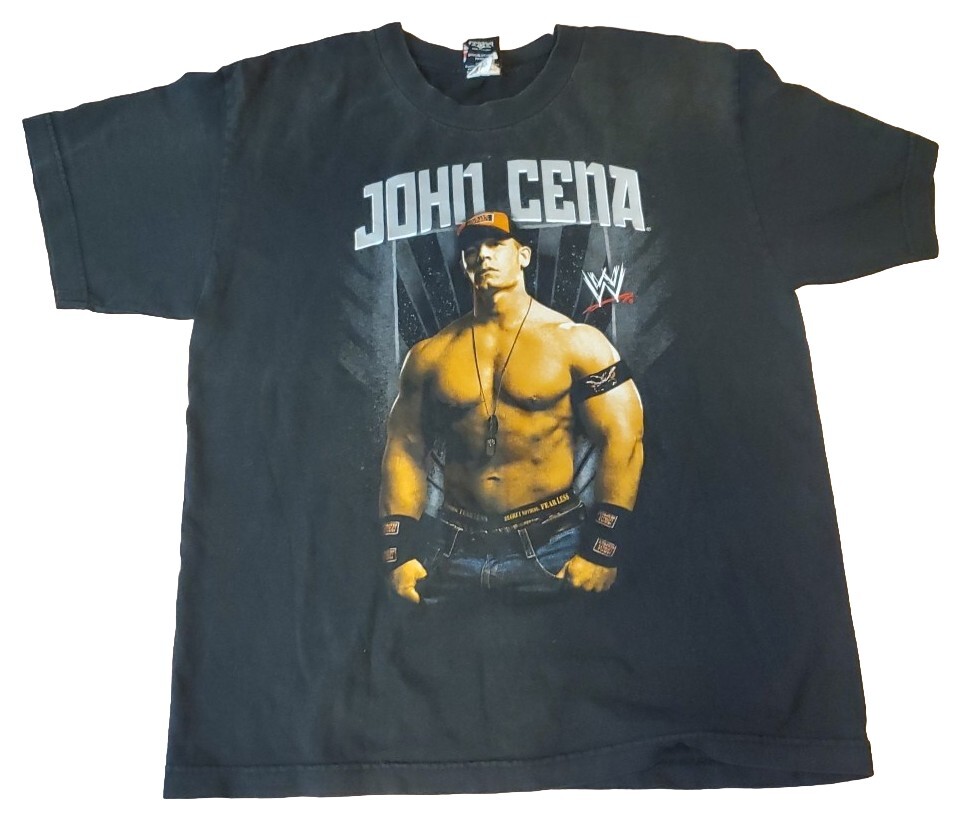 WWE T Shirt Boys XL Black John Cena Hustle Loyalty Respect 2009  Double Sided