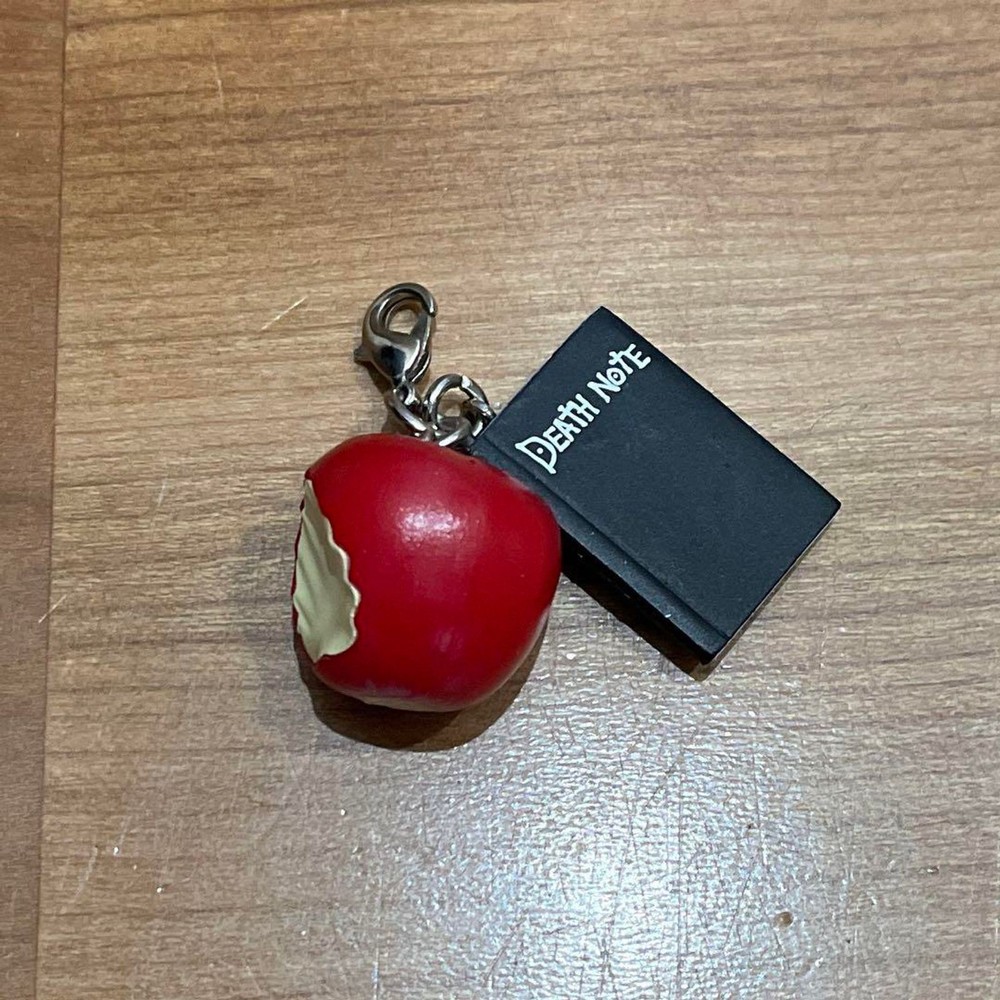 Used_Rare Death Note Ryuk's Apple Charm Keychain Accessory