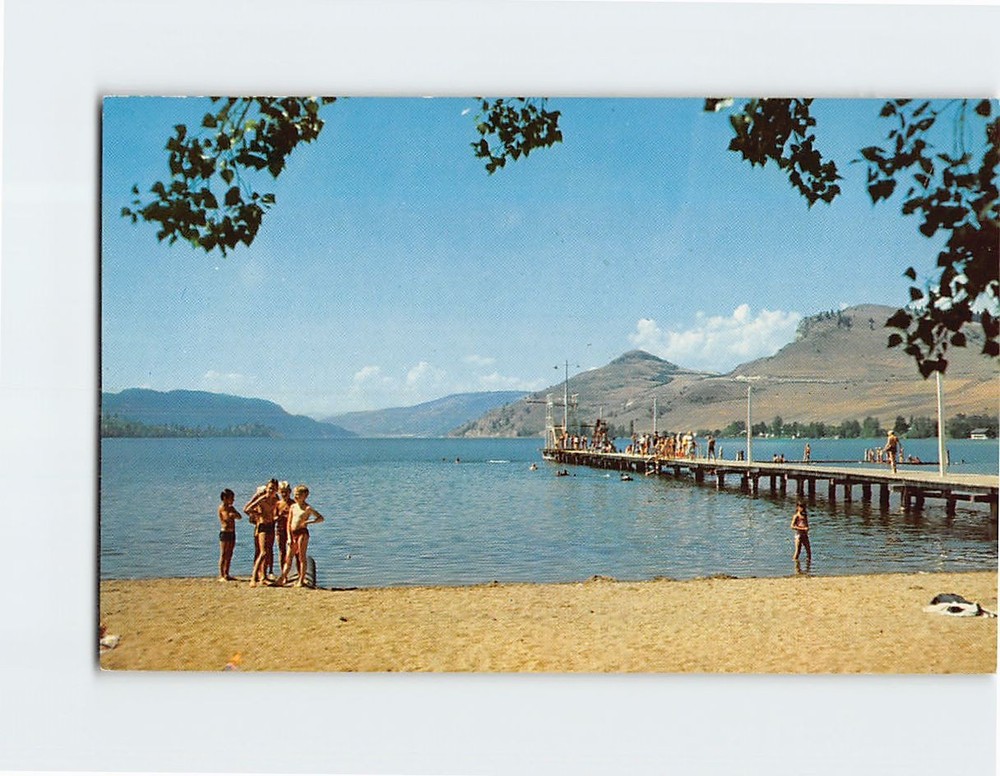 Postcard Bathing Beach Kalamalka Lake Canada