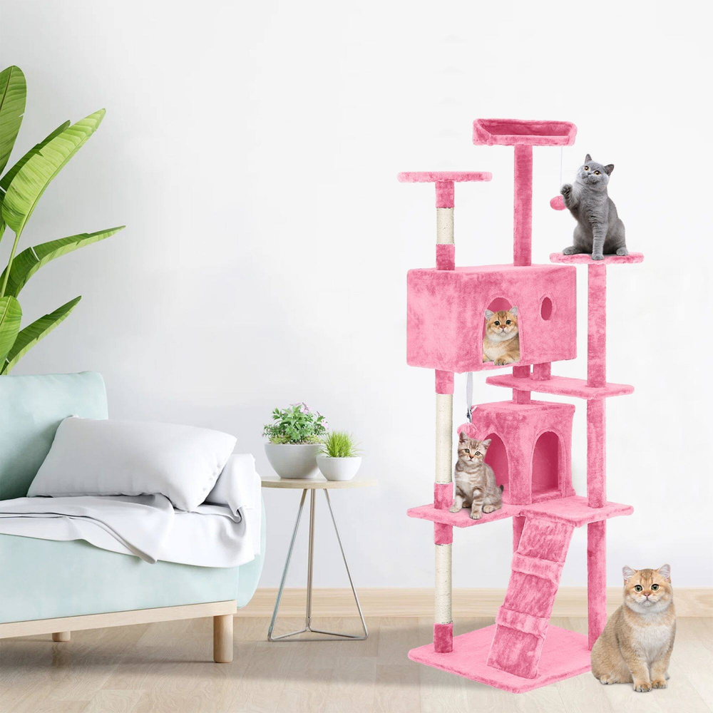 Deluxe Multi-Level Cat Tree with Ladder, Platforms, and Cozy Condos