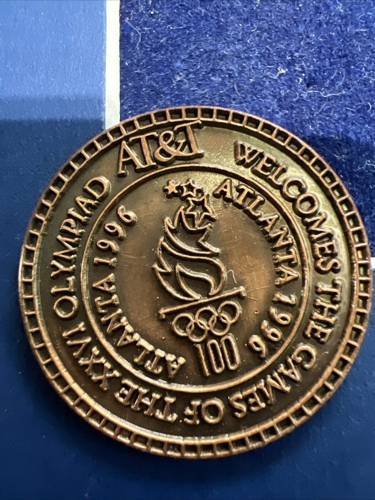 Atlanta Olympic Games 1996: Sponsor Pin AT&T Bronze Round Welcome